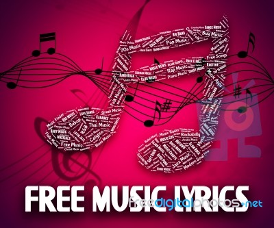 Free Music Lyrics Means With Our Compliments And Gratis Stock Image