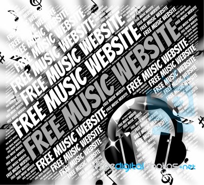 Free Music Website Represents With Our Compliments And Domains Stock Image