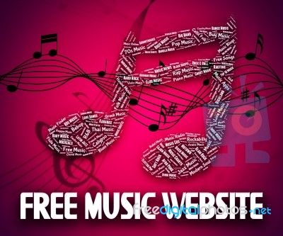 Free Music Website Shows With Our Compliments And Domain Stock Image