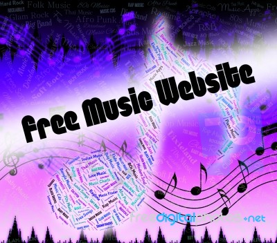 Free Music Website Shows With Our Compliments And Domains Stock Image