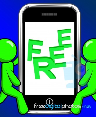 Free On Phone Displays Freebie Gratis And Promotion Stock Image