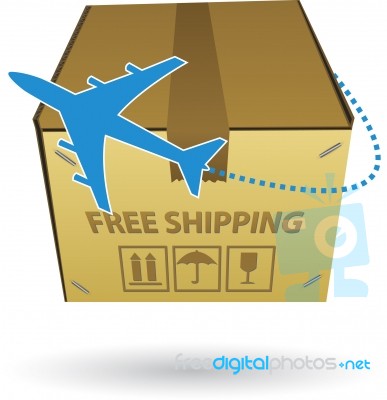 Free Shipping Box Stock Image