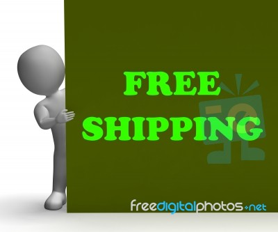 Free Shipping Sign Means Shipping Charges Included Stock Image