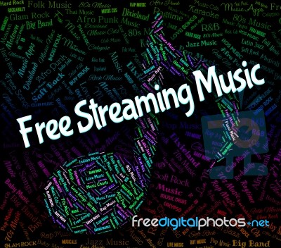 Free Streaming Music Means No Cost And Acoustic Stock Image