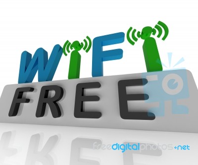 Free W-ifi Shows Web Connection And Mobile Hotspots Stock Image