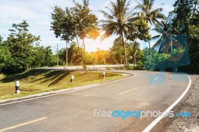 Free Way With Over Light The Sun Stock Photo