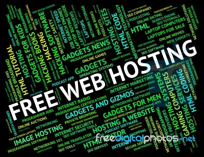 Free Web Hosting Shows No Cost And Gratis Stock Image