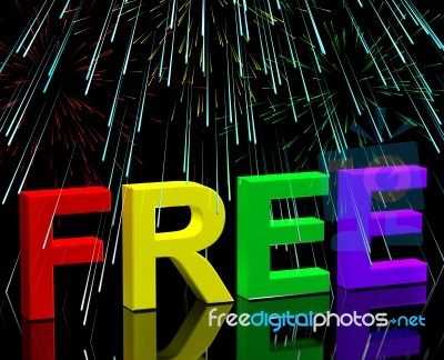 Free Word With Fireworks Stock Image