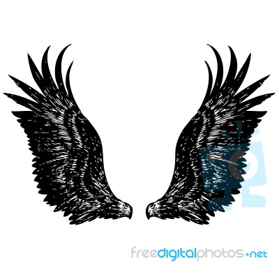 Freehand Sketch Illustration Of Angel Wings Stock Image