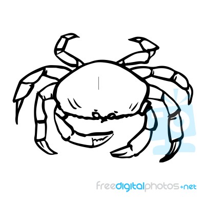 Freehand Sketch Illustration Of Crab Stock Image