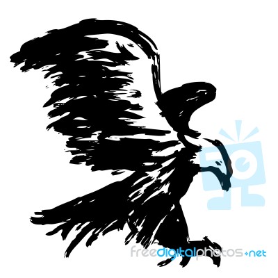 Freehand Sketch Illustration Of Eagle, Hawk Bird Stock Image