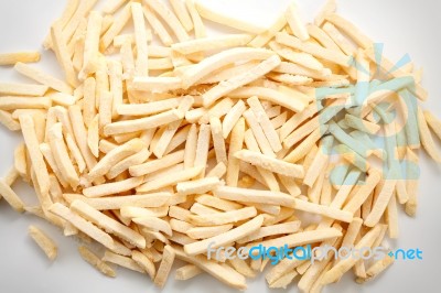 Freeze Fries French Close Up Flat Lay Stock Photo