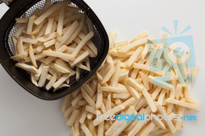 Freeze Fries French Close Up Flat Lay Stock Photo