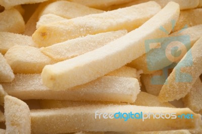 Freeze Fries French Close Up Flat Lay Stock Photo