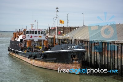 Freighter Moored At Whitstable Stock Photo