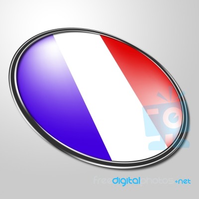 French Badge Represents National Flag And Badges Stock Image