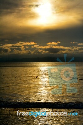 French Beach Christmas Stock Photo