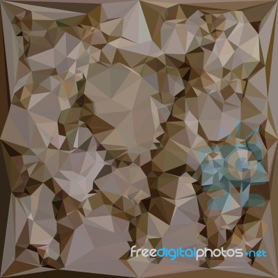 French Bistre Brown Abstract Low Polygon Background Stock Image