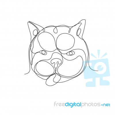 French Bulldog Head Continuous Line Stock Image