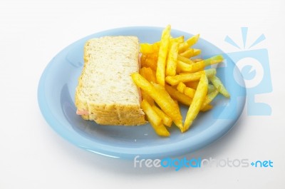 French Fried And Ham Sandwich Stock Photo