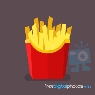 French Fries In Flat Style Stock Image