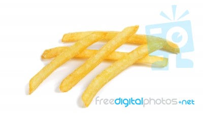 French Fries Isolated On The White Background Stock Photo