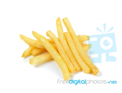 French Fries Isolated On The White Background Stock Photo