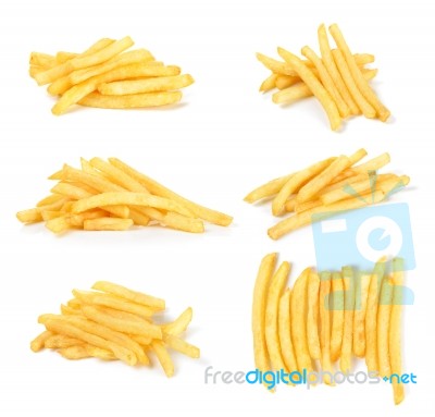 French Fries Isolated On The White Background Stock Photo