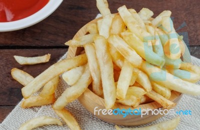 French Fries On Table Stock Photo