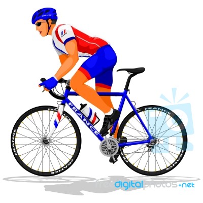 French Road Cyclist Stock Image