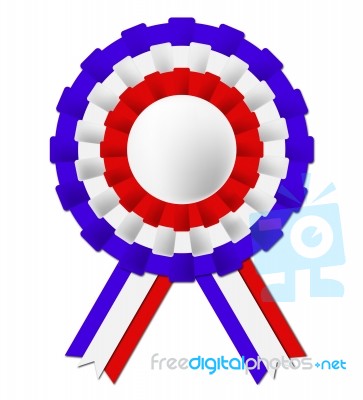 French Rosette Shows Waving Flag And Celebration Stock Image