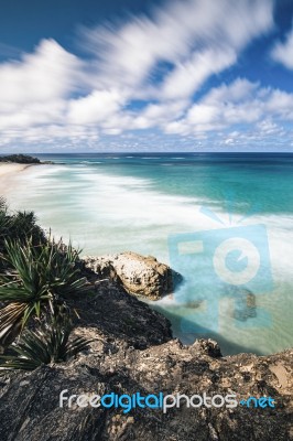 Frenchmans Beach On Stradbroke Island, Queensland Stock Photo