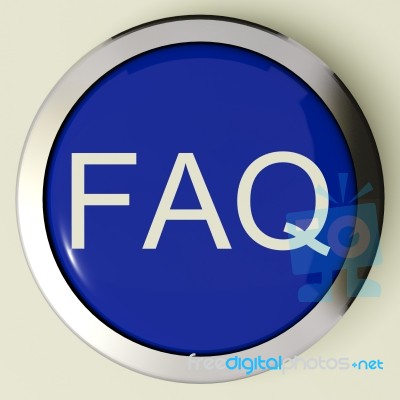 Frequently Asked Questions Button Stock Image