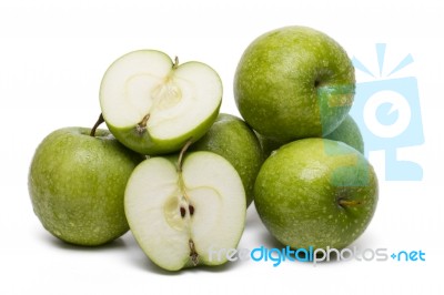 Fresh And Healthy Green Apples Stock Photo