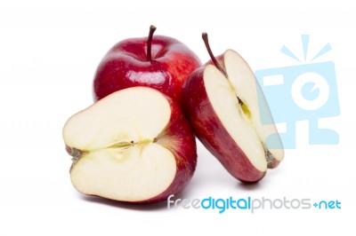 Fresh And Healthy Red Apples Stock Photo