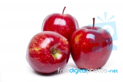 Fresh And Healthy Red Apples Stock Photo