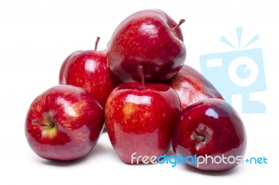 Fresh And Healthy Red Apples Stock Photo