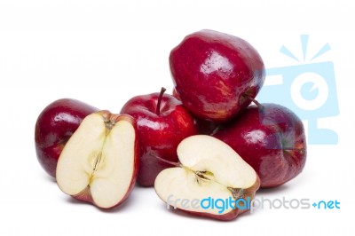 Fresh And Healthy Red Apples Stock Photo