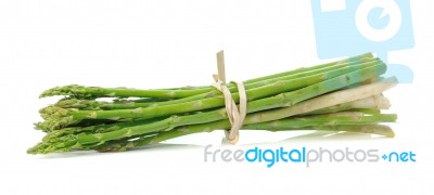 Fresh Asparagus On White Background Stock Photo