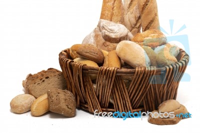 Fresh Assortment Of Baked Bread Varieties Stock Photo