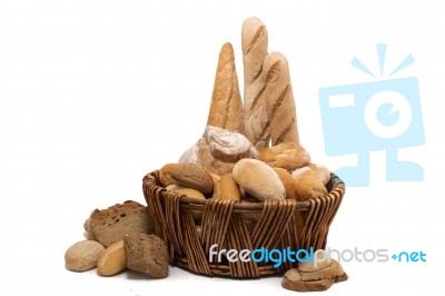 Fresh Assortment Of Baked Bread Varieties Stock Photo