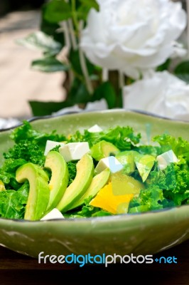 Fresh Avocado Salad Stock Photo