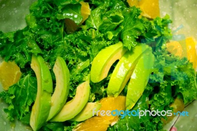 Fresh Avocado Salad Stock Photo