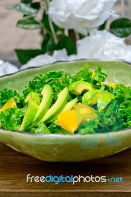 Fresh Avocado Salad Stock Photo