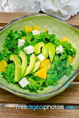 Fresh Avocado Salad Stock Photo