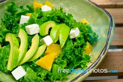 Fresh Avocado Salad Stock Photo