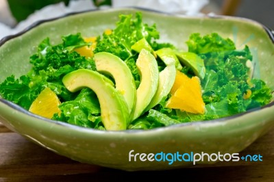 Fresh Avocado Salad Stock Photo