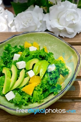 Fresh Avocado Salad Stock Photo