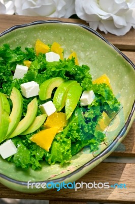 Fresh Avocado Salad Stock Photo