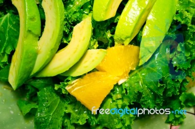 Fresh Avocado Salad Stock Photo